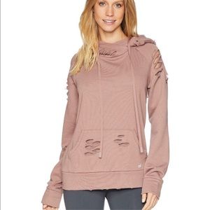 4️⃣6️⃣. Alo Mauve/Pink Distressed Hoodie